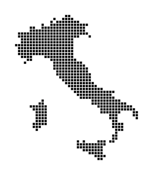 Mappa dell'Italia Mappa dell'Italia in stile punteggiato Frontiere del paese piene di rettangoli per il tuo — Vettoriale Stock
