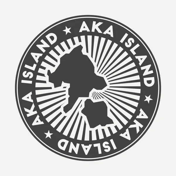 Logotipo redondo Isla Aka Insignia de viaje vintage con el nombre circular y el mapa del vector isla — Vector de stock