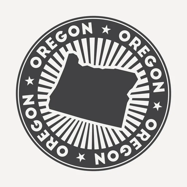 Oregon okrągłe logo Vintage odznaka podróży z okrągłą nazwą i mapą nas stan wektor — Wektor stockowy