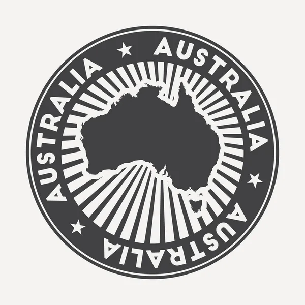 Logotipo redondo da Austrália Emblema de viagem vintage com o nome circular e mapa do vetor do país —  Vetores de Stock