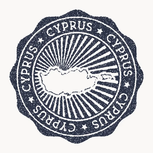 Cyprus stempel Travel rubber stempel met de naam en kaart van land vector illustratie Kan worden gebruikt — Stockvector