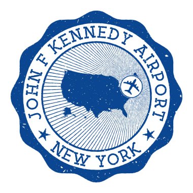 John F. Kennedy Havaalanı New York Havaalanı damgalı yuvarlak logosu Amerika Birleşik Devletleri üzerinde