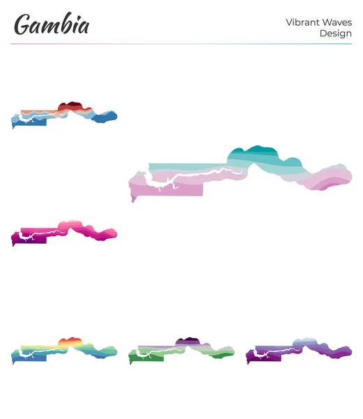 Set of vector maps of Saona Island Vibrant waves design Bright map of ...