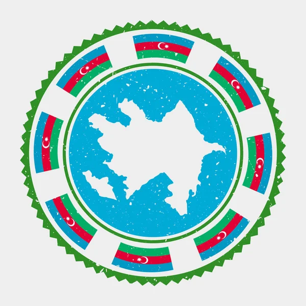 Sello grunge Azerbaiyán Logo redondo con mapa y bandera de Azerbaiyán Sello de país Vector — Vector de stock