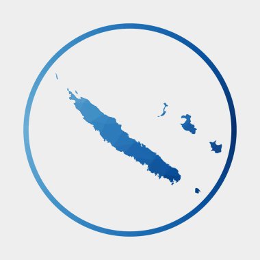 Yeni Kaledonya simgesi, Yeni Kaledonya 'nın eğimli halka Yeni Kaledonya' daki Poligonal haritası