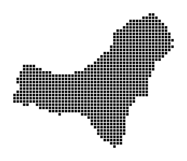 Mapa El Hierro Mapa El Hierro w kropkowanym stylu Granice wyspy wypełnione prostokątami dla — Wektor stockowy