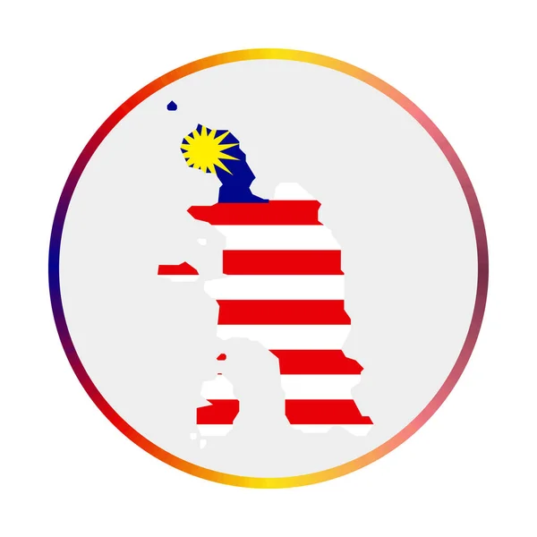 Pangkor岛图标形状与Pangkor岛国旗圆形标志与国旗颜色 — 图库矢量图片