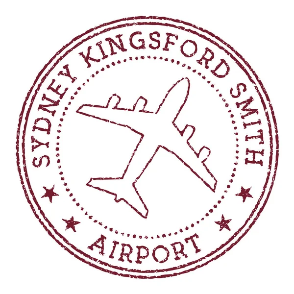 Sydney Kingsford Smith Sello Aeropuerto Aeropuerto de Sydney redondo logo Vector illustration — Archivo Imágenes Vectoriales