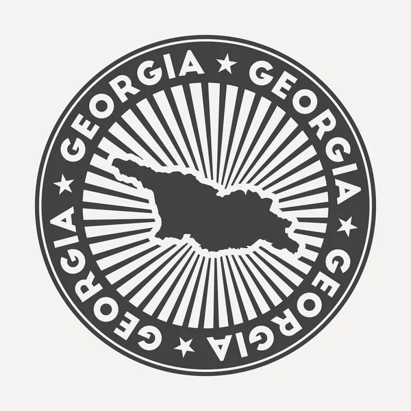 Georgië rond logo Vintage reisbadge met de ronde naam en kaart van land vector — Stockvector