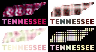 Tennessee Harita Koleksiyonu Tennessee 'nin nokta biçiminde haritası ABD devletinin sınırlarıyla dolu