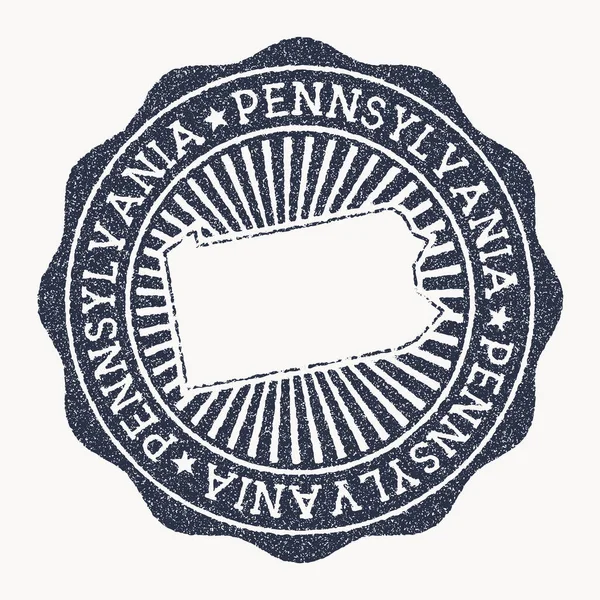 Pennsylvania timbro Timbro di gomma da viaggio con il nome e la mappa di noi stato vettoriale illustrazione Can — Vettoriale Stock