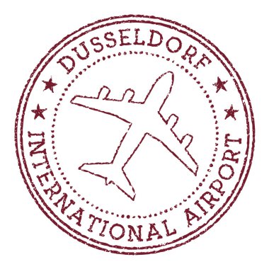 Düsseldorf Uluslararası Havalimanı damgası Düsseldorf yuvarlak logo vektör illüstrasyonu