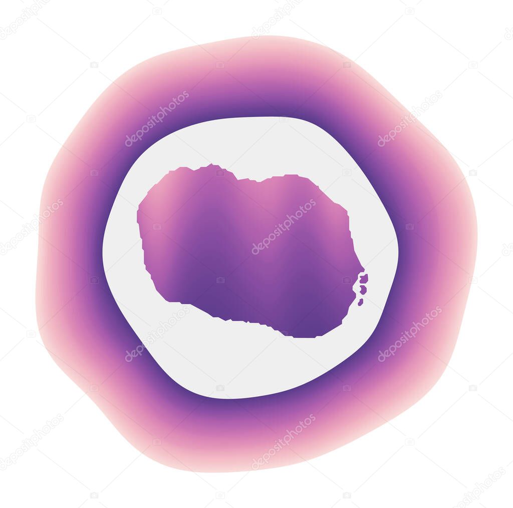 Rarotonga icon Colorful gradient logo of the island Purple red Rarotonga rounded sign with map for