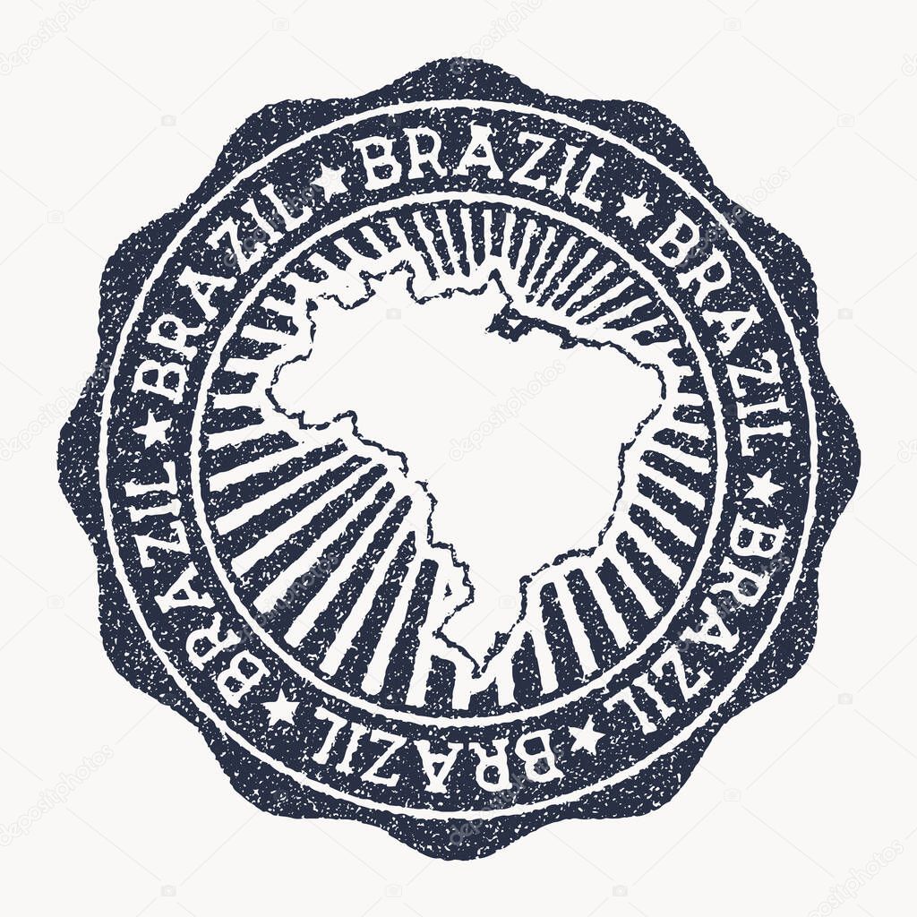 Brazil stamp Travel rubber stamp with the name and map of country vector illustration Can be used