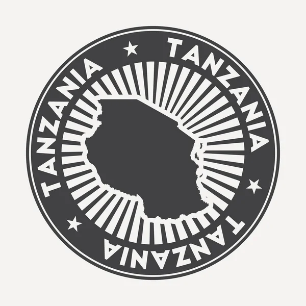 Logotipo redondo Tanzania Insignia de viaje vintage con el nombre circular y el mapa del vector del país — Vector de stock