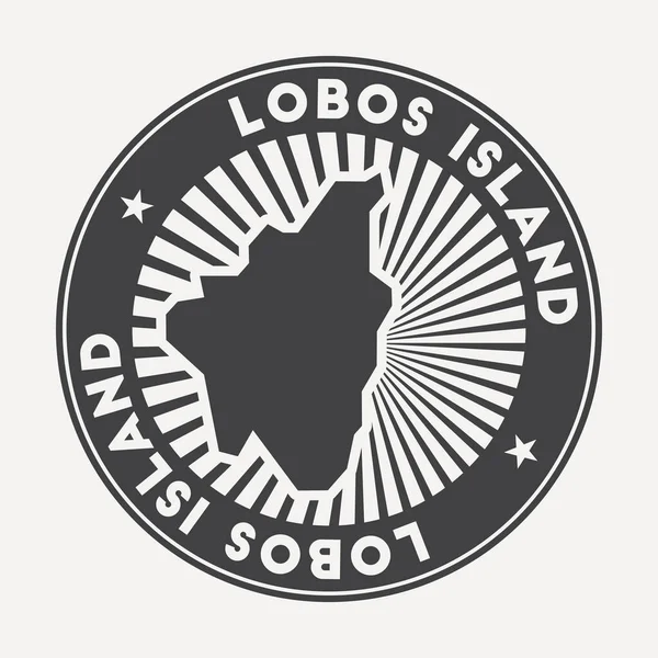 Logotipo redondo Isla Lobos Insignia de viaje vintage con el nombre circular y mapa del vector isla — Vector de stock