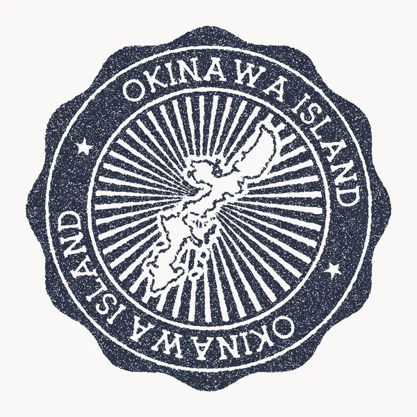 Okinawa sziget bélyeg Utazás gumibélyegző a nevét és térképét sziget vektor illusztráció Can — Stock Vector