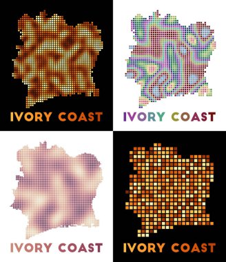 Fildişi Sahil Haritası Fildişi Sahili Haritası Ülkenin Noktalı Tarzı Sınırları Dolu