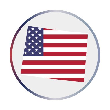 Wyoming simgesi Wyoming bayrak yuvarlak işareti ve bayrak renk eğimli halka ile ABD eyaletinin şekli