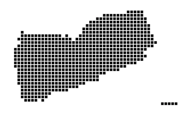 用虚线表示的也门地图国家边界到处都是矩形，供你参考 — 图库矢量图片