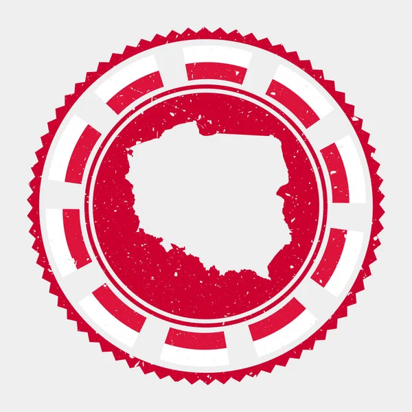 Круглый логотип с изображением карты и флага Польши Векторная марка — стоковый вектор
