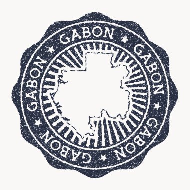 Gabon damgası Ülke vektör illüstrasyonunun adı ve haritasıyla seyahat damgası kullanılabilir