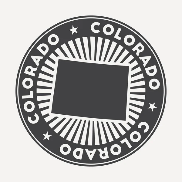 Colorado round logo Vintage travel badge with the circular name and map of us state vector — Stock Vector