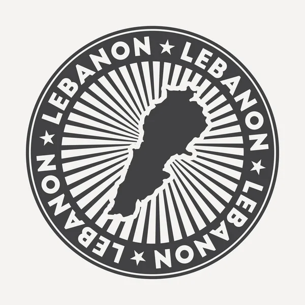 Logotipo redondo do Líbano Emblema de viagem vintage com o nome circular e o mapa do vetor do país — Vetor de Stock