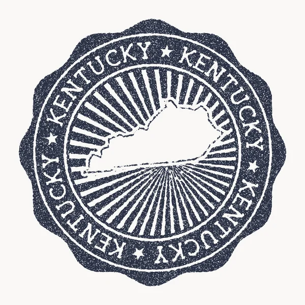 Timbro del Kentucky Timbro di gomma da viaggio con il nome e la mappa di noi stato vettoriale illustrazione Può essere — Vettoriale Stock