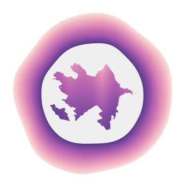 Ülke Azerbaycan renkli gradyan logosu Mor kırmızı Azerbaycan yuvarlak işaretli harita