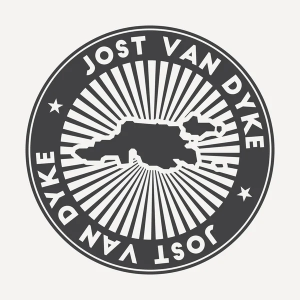 Logo rond Jost Van Dyke Insigne de voyage vintage avec le nom circulaire et la carte du vecteur insulaire — Image vectorielle
