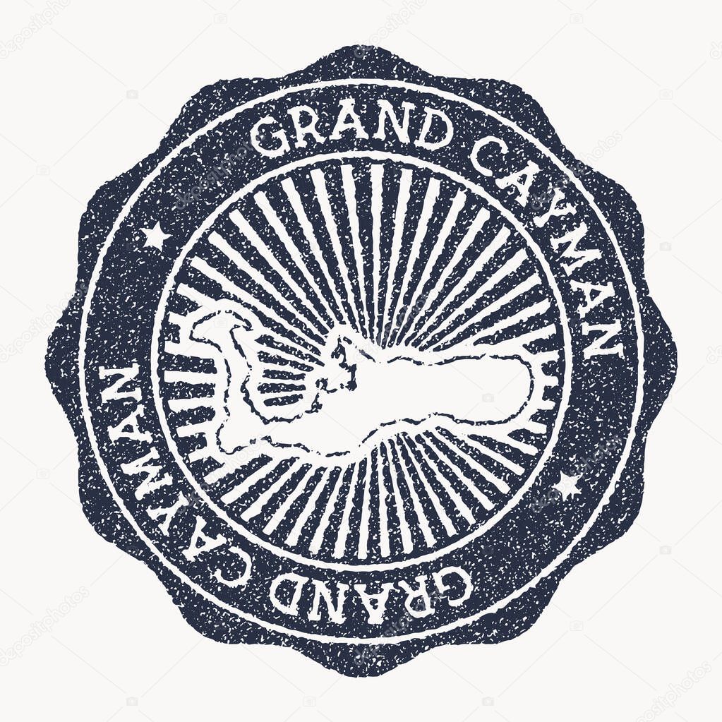 Grand Cayman stamp Travel rubber stamp with the name and map of island vector illustration Can be