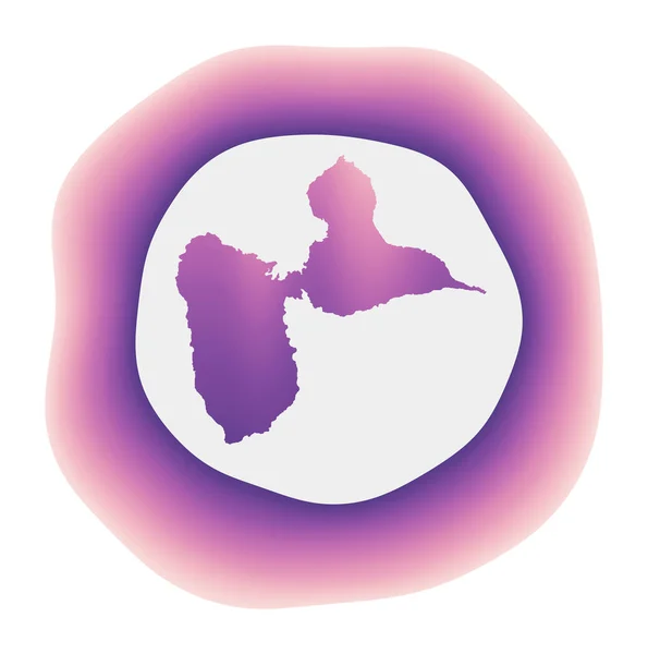 Icono GrandeTerre Logo degradado de la isla Rojo púrpura Signo redondeado GrandeTerre con — Vector de stock