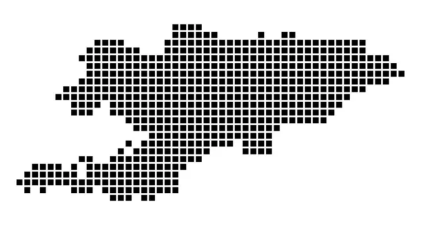 Carte du Kirghizistan Carte du Kirghizistan en pointillés Frontières du pays remplies de rectangles pour — Image vectorielle