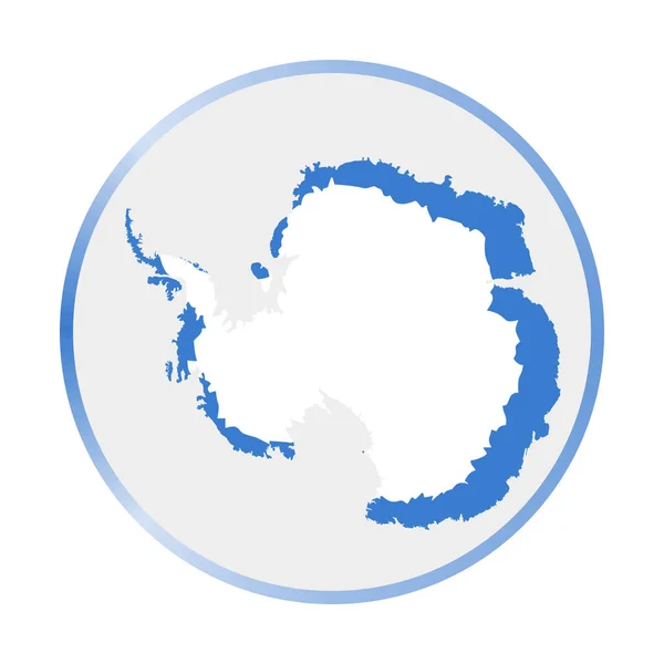 Icône Antarctique Forme du pays avec drapeau antarctique Panneau rond avec dégradé de couleurs du drapeau — Image vectorielle