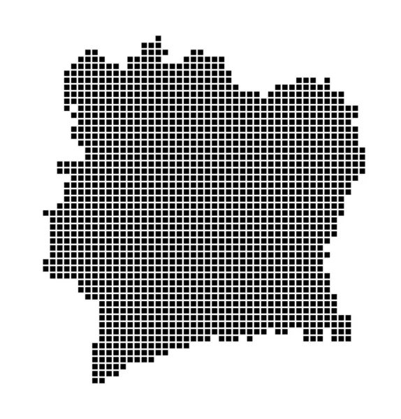 Carte de la Côte d'Ivoire Carte de la Côte d'Ivoire en pointillés Frontières du pays remplies de rectangles — Image vectorielle