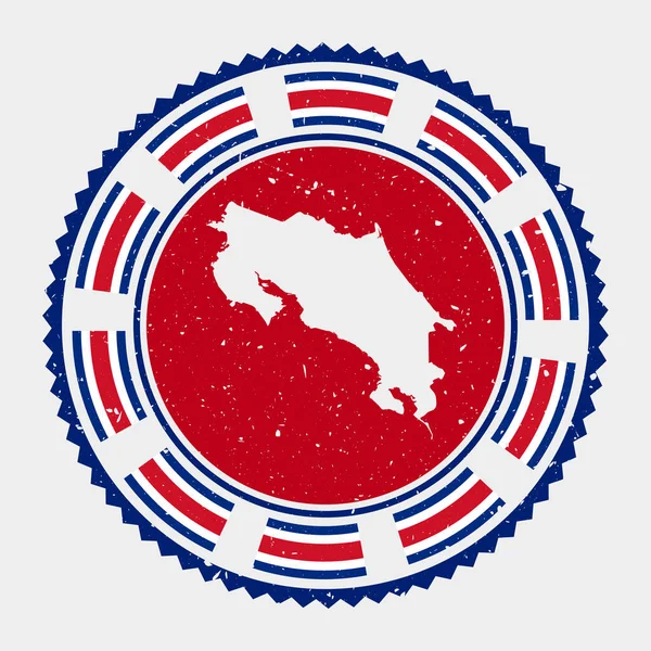Sello grunge Costa Rica Logo redondo con mapa y bandera de Costa Rica Sello de país Vector — Vector de stock