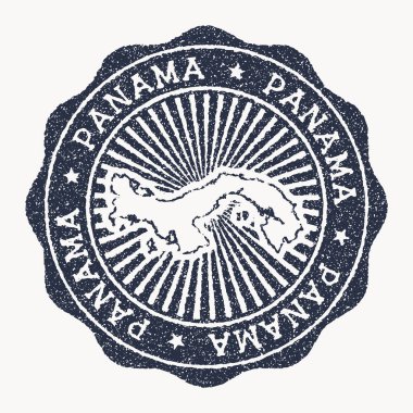 Panama pulu Ülke vektör illüstrasyonunun adı ve haritasına sahip Seyahat lastik damgası kullanılabilir