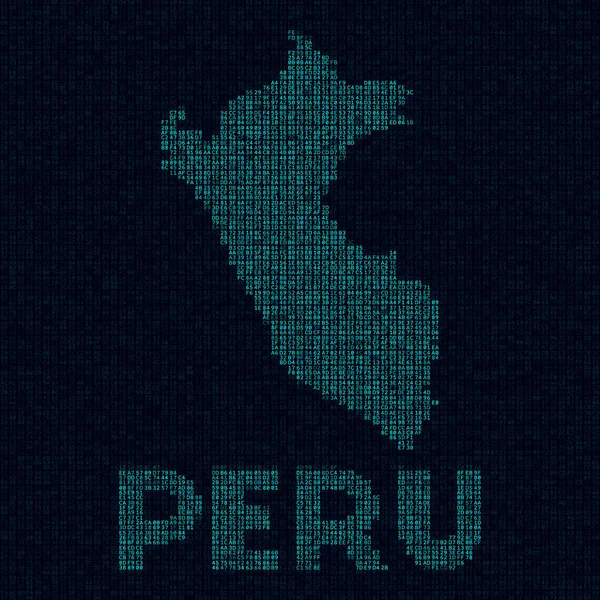 Перуанська технічна карта Кіберкарта Перуанський символ з назвою країни Stylish vector — стоковий вектор