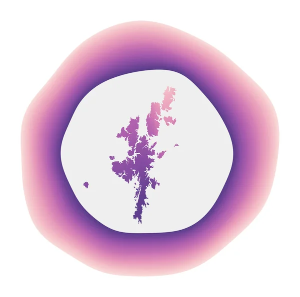 Icono continental Logo de degradado colorido de la isla Signo redondeado rojo púrpura con mapa para — Vector de stock