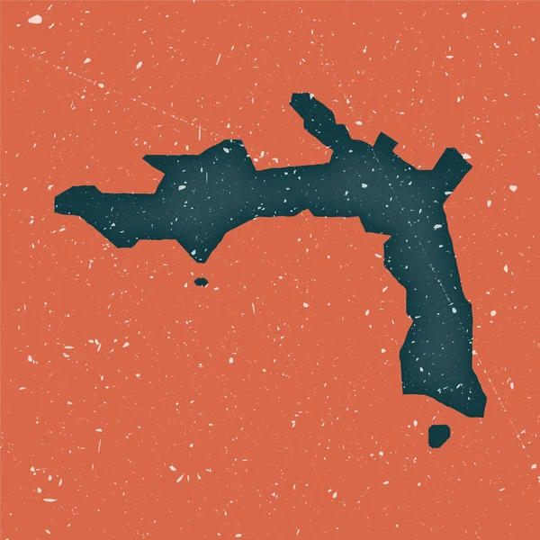 피터 섬 빈티지 지도 Grunge map of the island with depressed texture Peter Island poster — 스톡 벡터