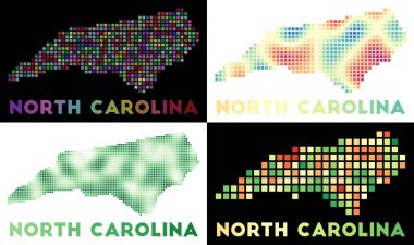 Kuzey Carolina Harita Koleksiyonu Kuzey Carolina 'nın noktalı stil ABD sınırları