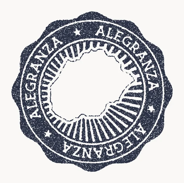 Alegranza bélyeg Utazás gumibélyegző a nevét és térképét sziget vektor illusztráció lehet — Stock Vector