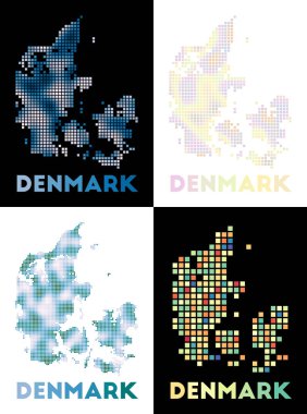 Danimarka haritası Koleksiyonu Danimarka 'nın noktalı stil sınırlarıyla dolu