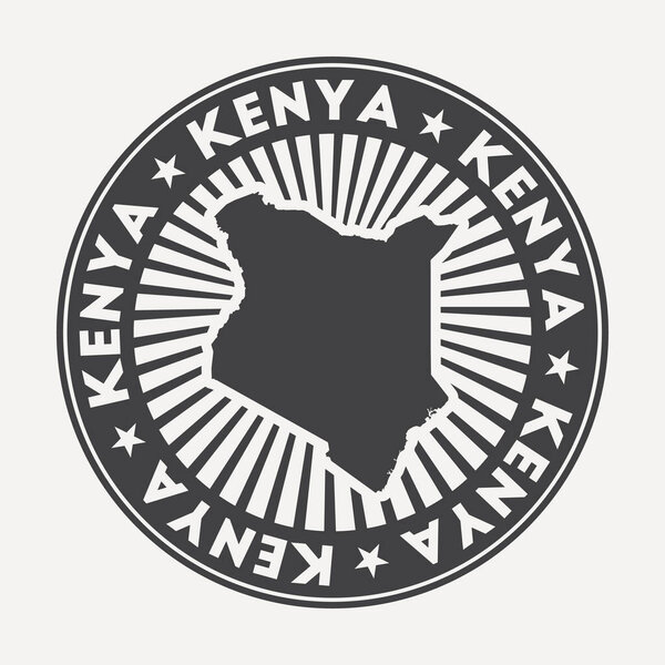 Винтажный дорожный бейдж с круговым названием и картой вектора страны