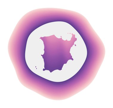 Ko Samui simgesi Adanın renkli gradyan logosu Mor kırmızı Ko Samui yuvarlak işareti