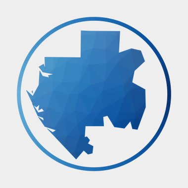 Gabon simgesi, ülkenin gradyan halka düşük poli Gabon işareti Vektör