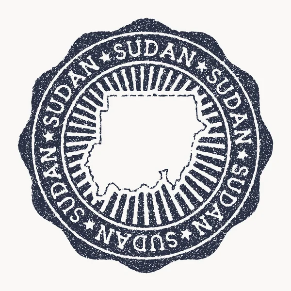 Sudan stamp Travel rubber stamp with the name and map of country vector illustration Pode ser utilizado —  Vetores de Stock