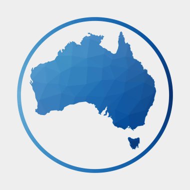 Avustralya 'nın gradyan halka düşük poli Avustralya' daki Çokgen ülke haritası Vektör