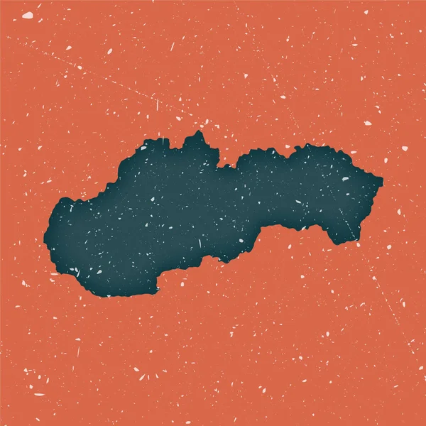 スロバキアヴィンテージ地図悲しみのテクスチャを持つ国の地図スロバキアポスターベクトル — ストックベクタ